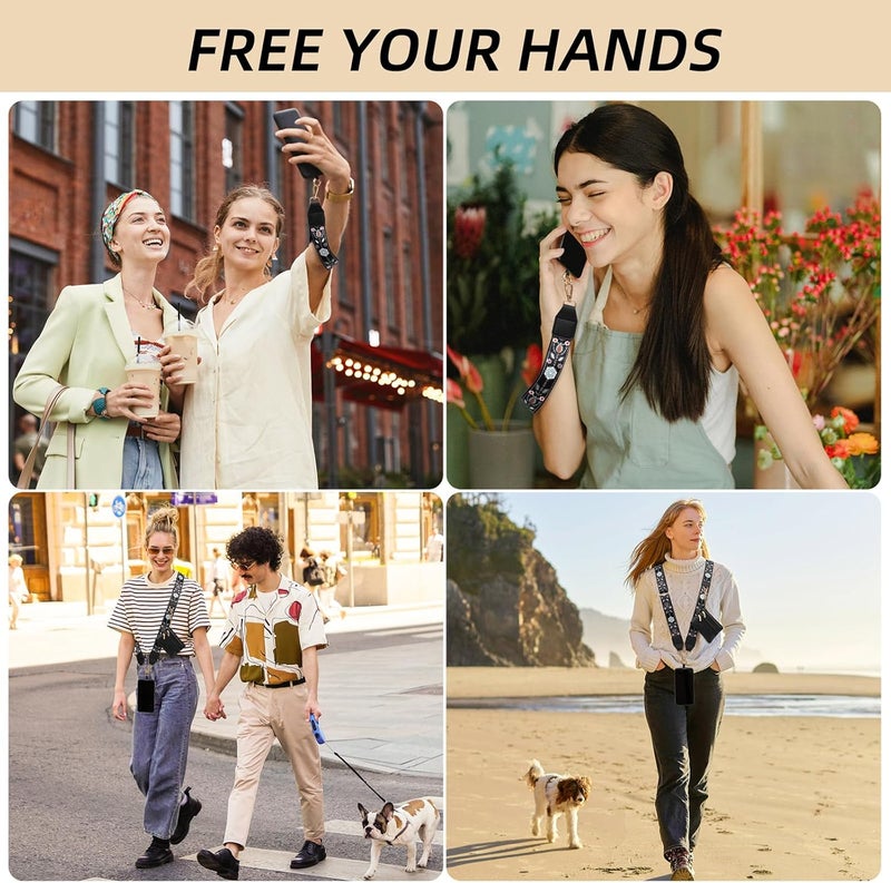 CUEDM Cell Phone Lanyard Crossbody,Adjustable Cell Phone Strap with Wristlet,Clip and Go Strap for Phone with Wallet - Image 3